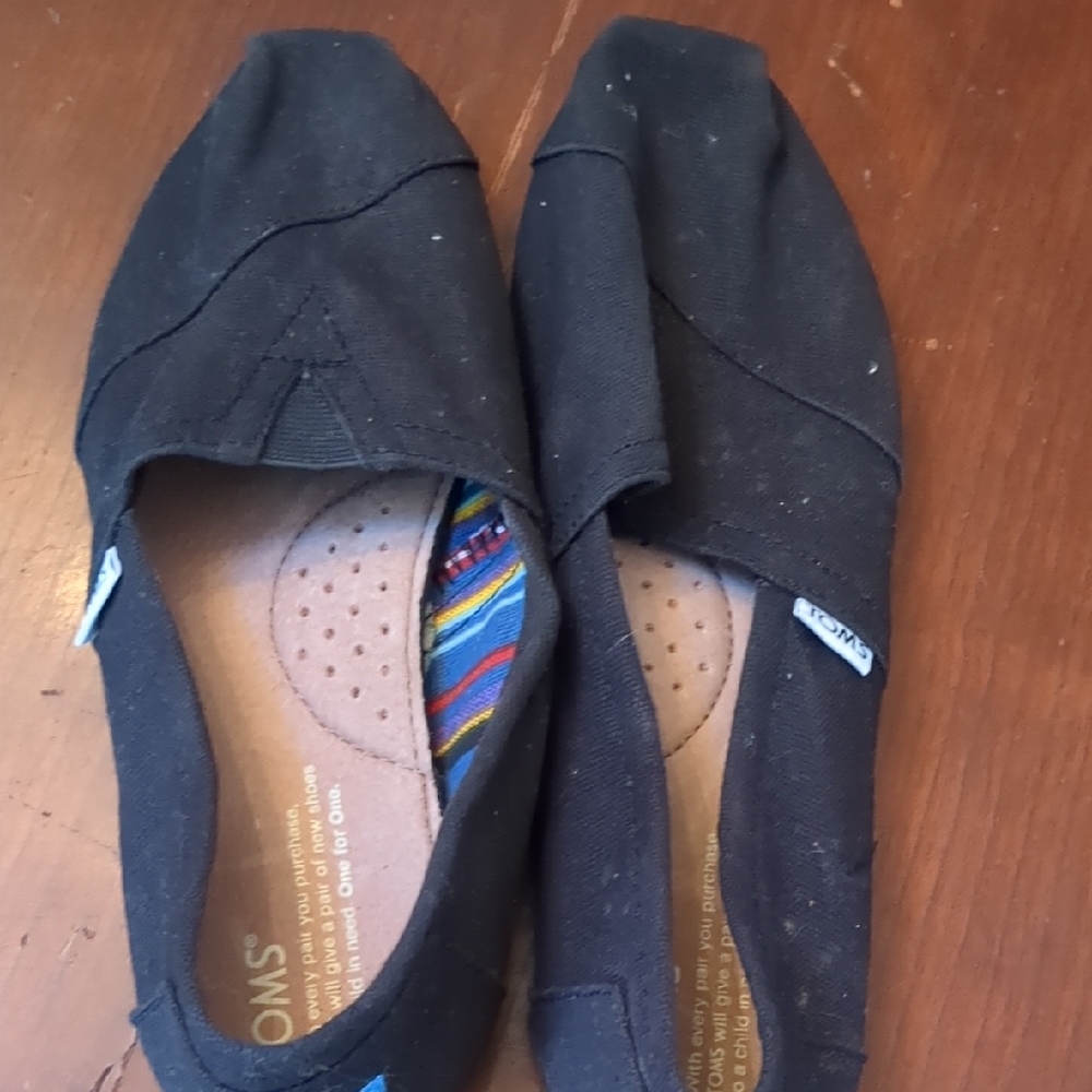 Toms Black Slip-On Loafers